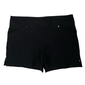 AWAKENING Women’s Shorts Stretch Black Front Pockets Gromets Size 14